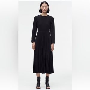 Zara black midi pleated dress size XS